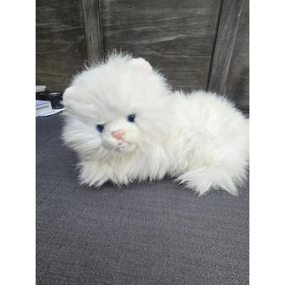 Vintage Animal Alley White Persian Cat Plush Blue Eyes Long Hair 1992 Stuffed...